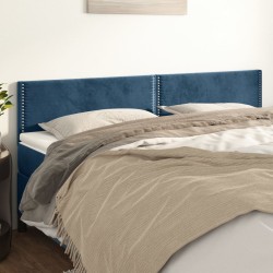 vidaXL Kopfteile 2 Stk. Dunkelblau 100x5x78/88 cm Samt