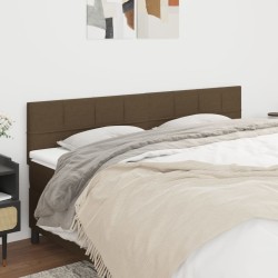 vidaXL Kopfteile 2 Stk. Dunkelbraun 90x5x78/88 cm Stoff