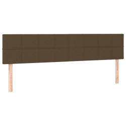 vidaXL Kopfteile 2 Stk. Dunkelbraun 90x5x78/88 cm Stoff