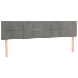 vidaXL Kopfteile 2 Stk. Hellgrau 80x5x78/88 cm Samt