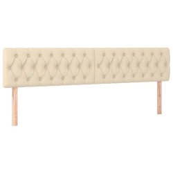 vidaXL Kopfteile 2 Stk. Creme 90x7x78/88 cm Stoff