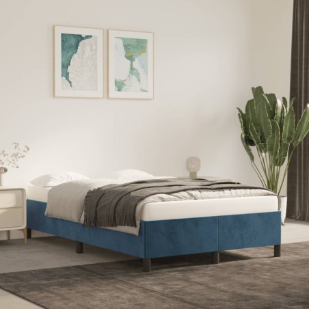 vidaXL Bettgestell ohne Matratze Dunkelblau 120x200 cm Samt
