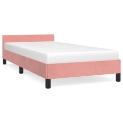 vidaXL Bettgestell mit Kopfteil Rosa 100x200 cm Samt
