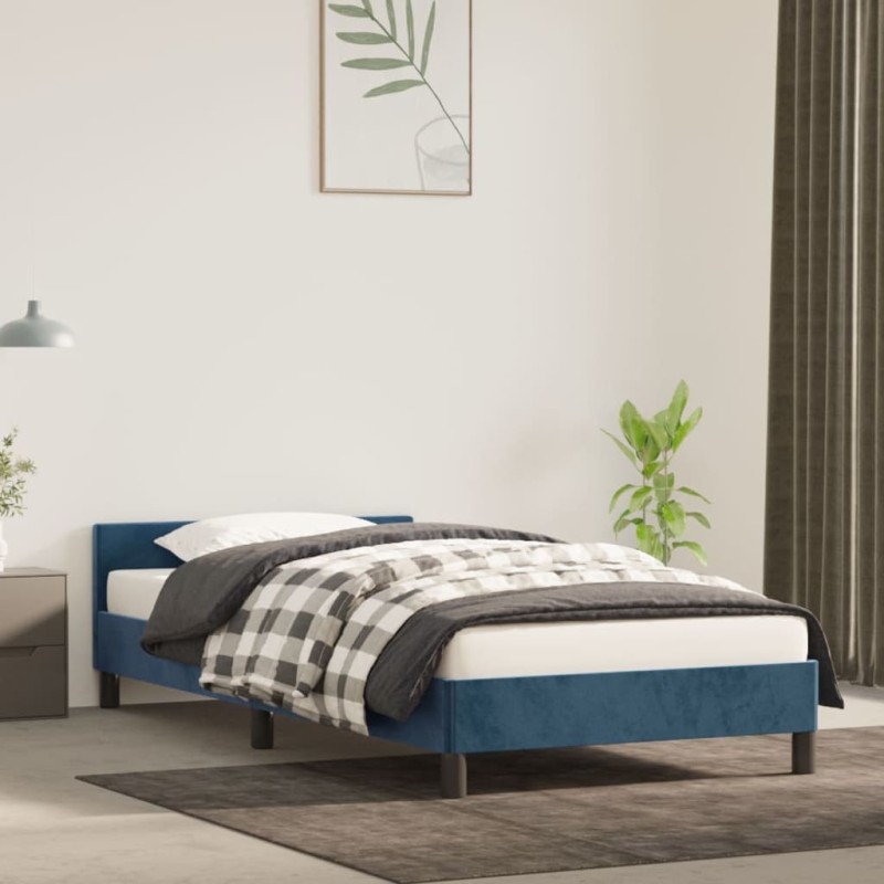 vidaXL Bettgestell mit Kopfteil Dunkelblau 80x200 cm Samt vidaXL Bettgestell mit Kopfteil Dunkelblau 80x200 cm Samt