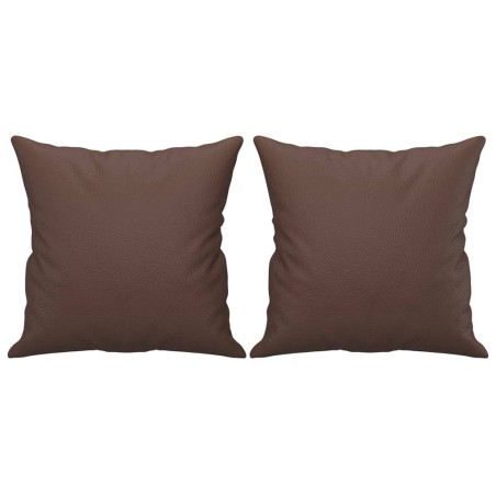 vidaXL Zierkissen 2 Stk. Braun 40x40 cm Kunstleder