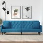 vidaXL Schlafsofa mit Armlehnen Blau Samt vidaXL Schlafsofa mit Armlehnen Blau Samt