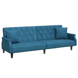 vidaXL Schlafsofa mit Armlehnen Blau Samt