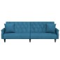 vidaXL Schlafsofa mit Armlehnen Blau Samt vidaXL Schlafsofa mit Armlehnen Blau Samt