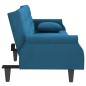 vidaXL Schlafsofa mit Armlehnen Blau Samt vidaXL Schlafsofa mit Armlehnen Blau Samt