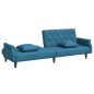 vidaXL Schlafsofa mit Armlehnen Blau Samt vidaXL Schlafsofa mit Armlehnen Blau Samt