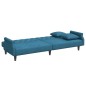 vidaXL Schlafsofa mit Armlehnen Blau Samt vidaXL Schlafsofa mit Armlehnen Blau Samt