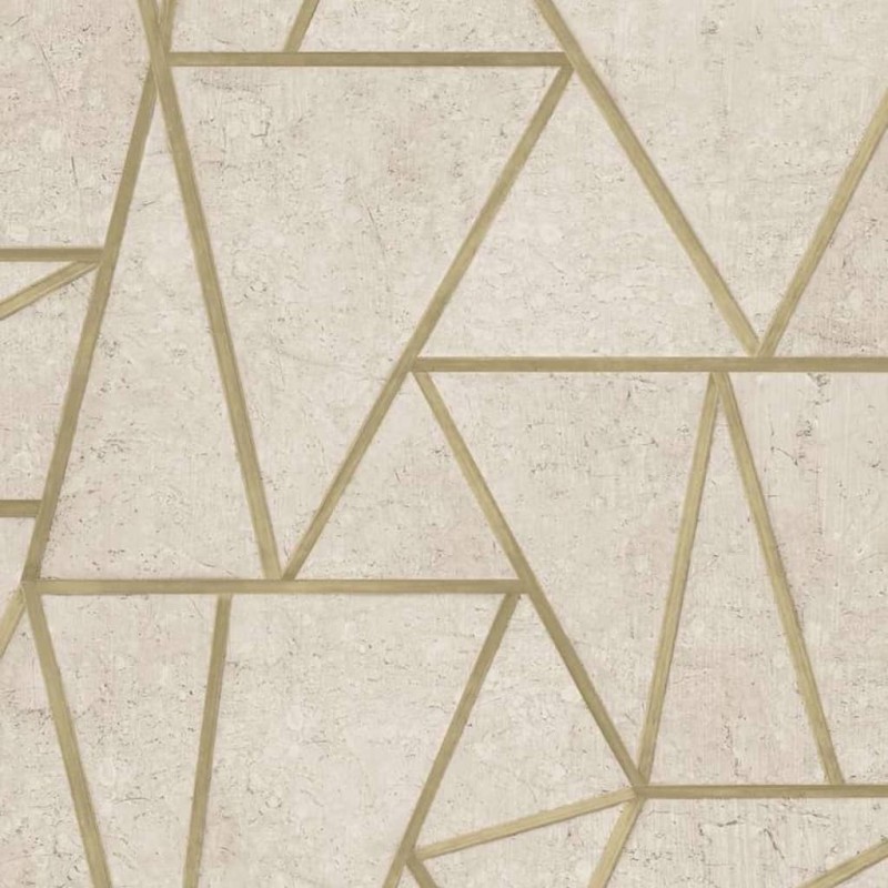 DUTCH WALLCOVERINGS Tapete Dreieck Beige und Gold DUTCH WALLCOVERINGS Tapete Dreieck Beige und Gold