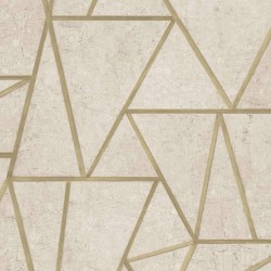 DUTCH WALLCOVERINGS Tapete Dreieck Beige und Gold