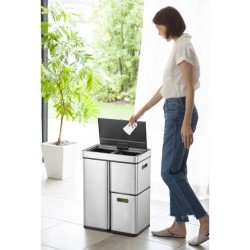 EKO Sensor-Mülleimer Mirage Plus 1x30 L + 2x15 L Mattsilber