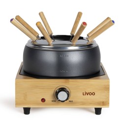 Livoo Fonduetopf 2 L 800 W Schwarz und Holz für 8 Personen