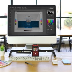 Livoo Computerständer mit Hub, Schwarz