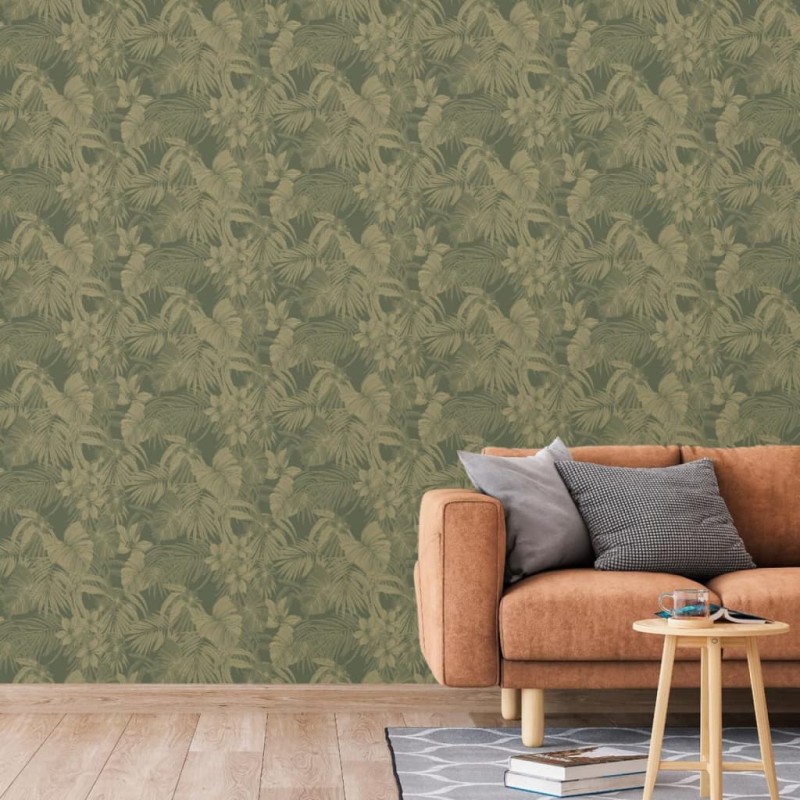 DUTCH WALLCOVERINGS Tapete Joelle Grün und Golden DUTCH WALLCOVERINGS Tapete Joelle Grün und Golden