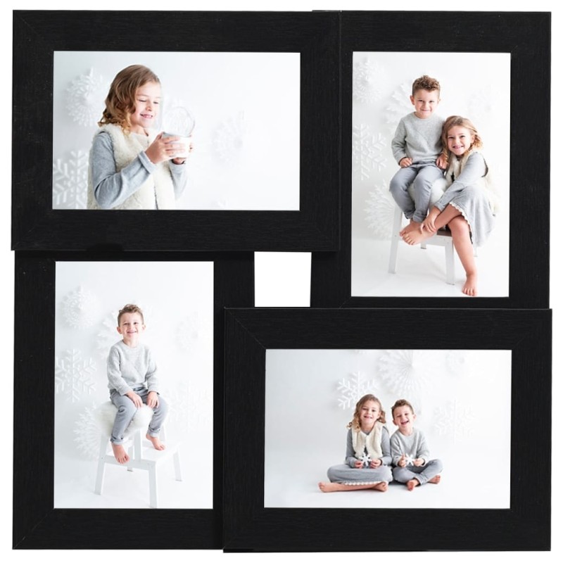 Collage Bilderrahmen für 4x(13x18 cm) Fotos Schwarz MDF Collage Bilderrahmen für 4x(13x18 cm) Fotos Schwarz MDF