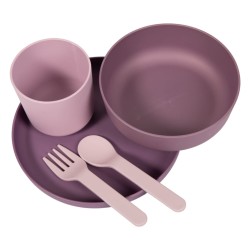 Bo Jungle 5-tlg. Baby-Geschirr-Set CPLA Lila und Rosa