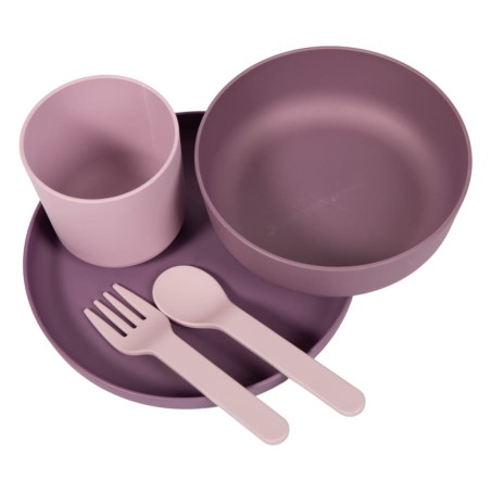 Bo Jungle 5-tlg. Baby-Geschirr-Set CPLA Lila und Rosa