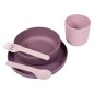 Bo Jungle 5-tlg. Baby-Geschirr-Set CPLA Lila und Rosa Bo Jungle 5-tlg. Baby-Geschirr-Set CPLA Lila und Rosa