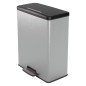 Curver Tretmülleimer Deco Rechteckig 65L Silbern Curver Tretmülleimer Deco Rechteckig 65L Silbern