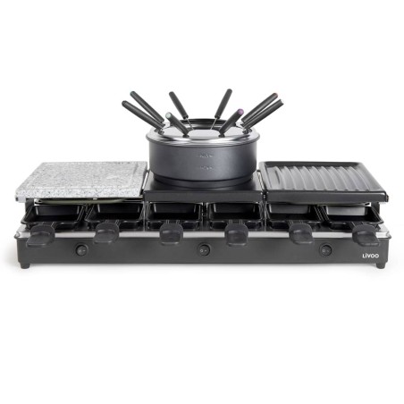 Livoo Raclette-, Grill- und Fondue-Set 12 Personen 1650 W