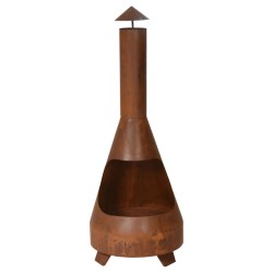 ProGarden Feuerstelle mit Kamin Charming 118 cm Rost