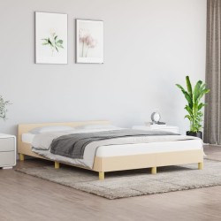 vidaXL Bettgestell ohne Matratze Creme 140x190 cm Stoff