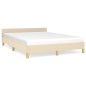 vidaXL Bettgestell ohne Matratze Creme 140x190 cm Stoff vidaXL Bettgestell ohne Matratze Creme 140x190 cm Stoff