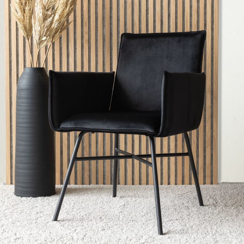 Venture Home Esszimmerstuhl Pippi Samt Schwarz Venture Home Esszimmerstuhl Pippi Samt Schwarz