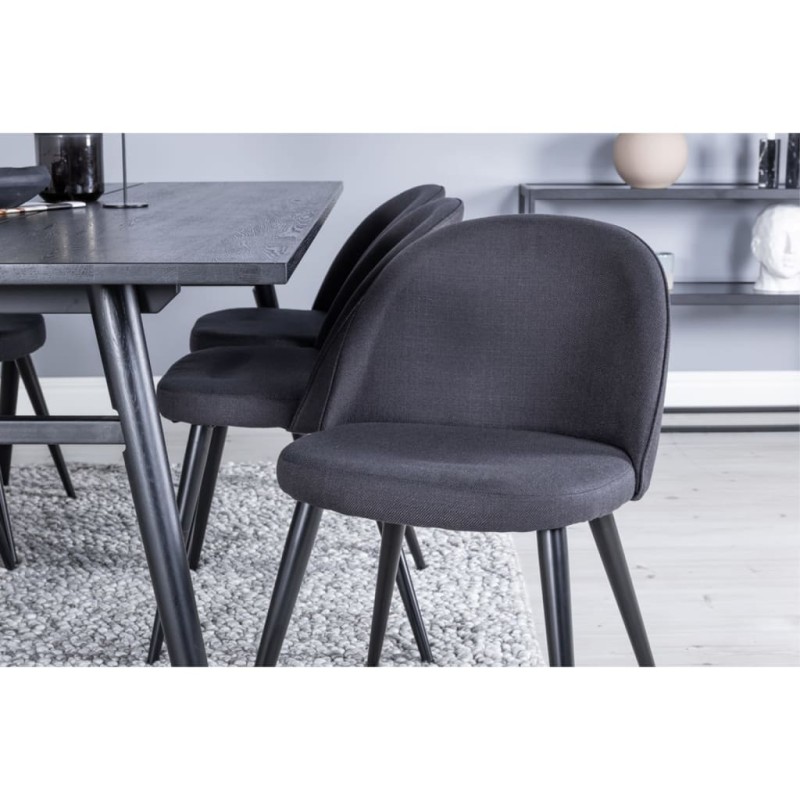 Venture Home Esszimmerstühle 2 Stk. Samt Polyester Schwarz Venture Home Esszimmerstühle 2 Stk. Samt Polyester Schwarz