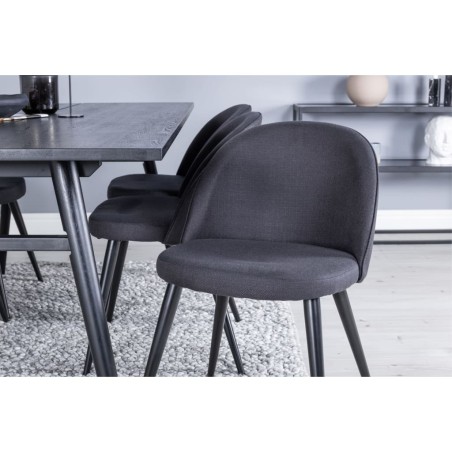 Venture Home Esszimmerstühle 2 Stk. Samt Polyester Schwarz