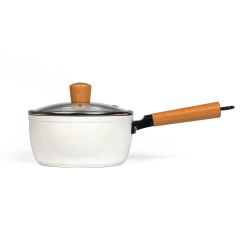 Livoo Kochtopf mit Holzgriff 18 cm Weiß