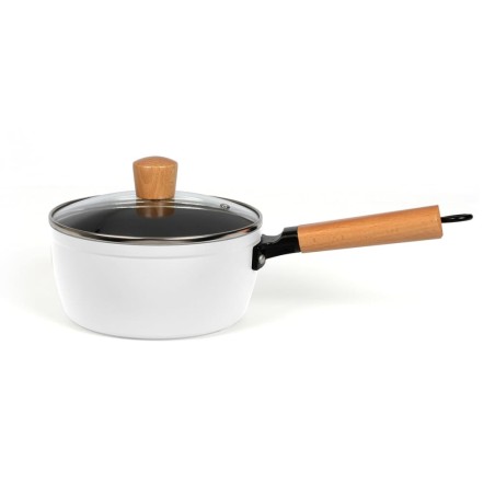 Livoo Kochtopf mit Holzgriff 18 cm Weiß
