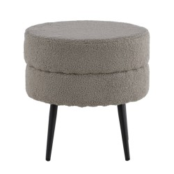 Venture Home Hocker Pot 40x40x40 cm Teddy Schwarz und Grau