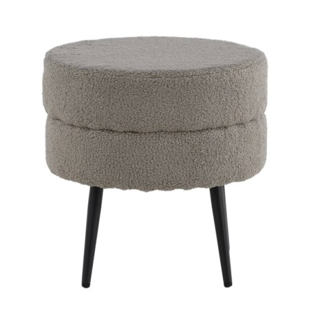 Venture Home Hocker Pot 40x40x40 cm Teddy Schwarz und Grau