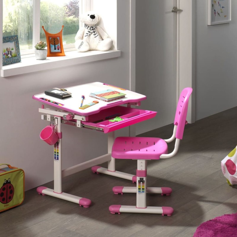 Vipack Kindertisch mit Stuhl Comfortline 201 Verstellbar Rosa und Weiß Vipack Kindertisch mit Stuhl Comfortline 201 Verstellbar Rosa und Weiß