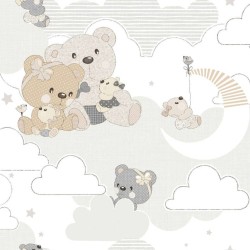 Noordwand Tapete Mondo baby Hug Bears Grau und Beige