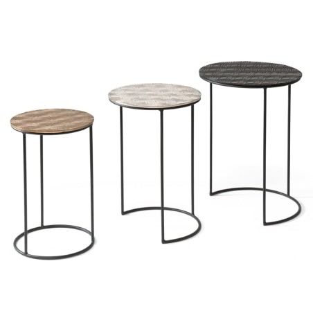 Rousseau 3-tlg. Beistelltisch-Set Tiziano Metall Mehrfarbig