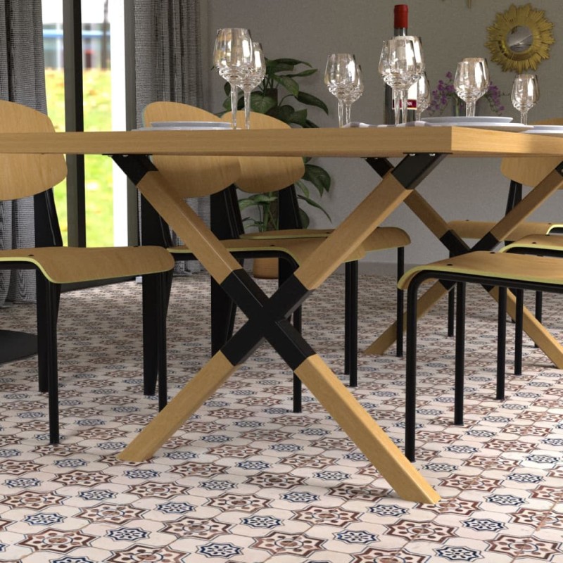 CIME Tischbeine X-förmig 77,8x71 cm Holz und Metall Natur CIME Tischbeine X-förmig 77,8x71 cm Holz und Metall Natur