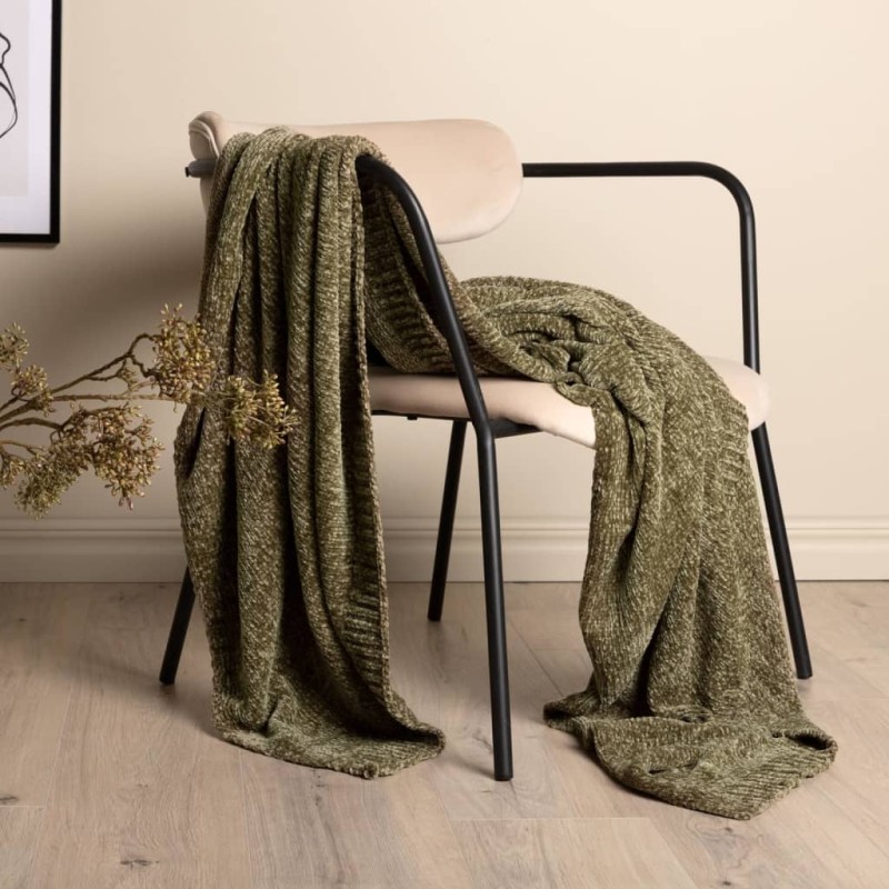 Venture Home Decke Ally 170x130 cm Polyester Moosgrün Venture Home Decke Ally 170x130 cm Polyester Moosgrün