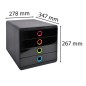 Exacompta Pop-Box Schubladenbox mit 4 Laden Schwarz Exacompta Pop-Box Schubladenbox mit 4 Laden Schwarz