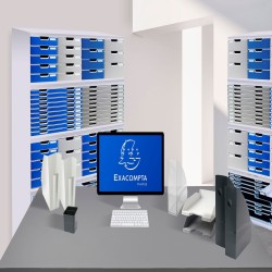 Exacompta Desktop-Schubladen-Set Toolbox mit 4 Schubladen Hellgrau