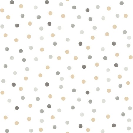 Noordwand Tapete Mondo baby Confetti Dots Weiß, Grau und Beige