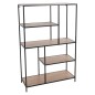 H&S Collection Standregal 4 Etagen 76x30x116 cm Natur und Schwarz H&S Collection Standregal 4 Etagen 76x30x116 cm Natur und Schwarz