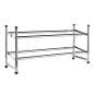 HI Schuhregal mit 2 Ebenen 62-117x23x36 cm Chrom HI Schuhregal mit 2 Ebenen 62-117x23x36 cm Chrom