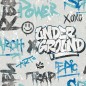 Noordwand Tapete Friends & Coffee Graffity Print Grau und Blau Noordwand Tapete Friends & Coffee Graffity Print Grau und Blau