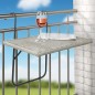 HI Balkon-Klapptisch mit Platte in Rattan-Optik 60x40 cm Grau HI Balkon-Klapptisch mit Platte in Rattan-Optik 60x40 cm Grau