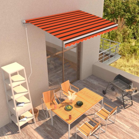 vidaXL Automatisch Einziehbare Markise 350×250 cm Orange und Braun 